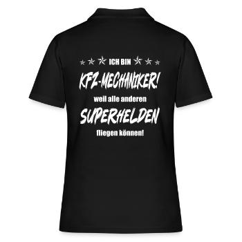 Ich bin KFZ Mechaniker weil ... - Frauen Polo Shirt - Schwarz - Hinten - Ailine (174cm)