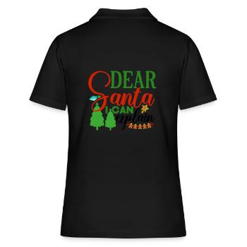 Dear Santa I can explain - Frauen Polo Shirt - Schwarz - Hinten - Ailine (174cm)