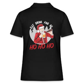 hohoho Manger et boire le Père Noël - Polo Femme - noir - Dos - Ailine (174cm)
