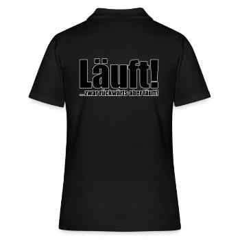 Running, backwards, but running! - Women's Polo Shirt - black - Back - Ailine (174cm)