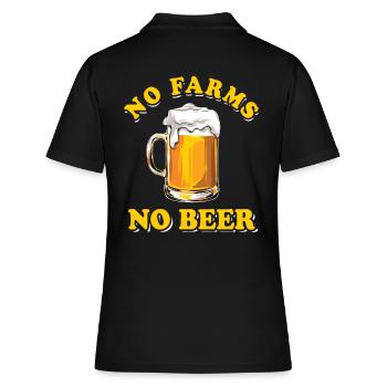 Farmers Protest - No Farms No Beer - Women's Polo Shirt - black - Back - Ailine (174cm)