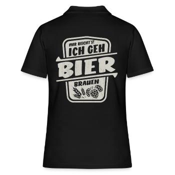 Mir reicht's ich geh Bier brauen - Brauer Spruch - Frauen Polo Shirt - Schwarz - Hinten - Ailine (174cm)