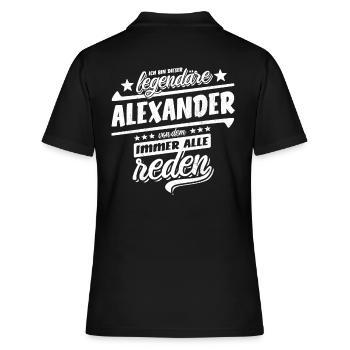 Dieser legendäre Alexander von dem alle reden - Frauen Polo Shirt - Schwarz - Hinten - Ailine (174cm)