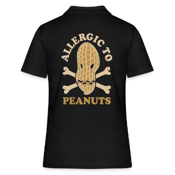 Allergisch gegen Erdnüsse - Erdnuss Allergie - Frauen Polo Shirt - Schwarz - Hinten - Ailine (174cm)