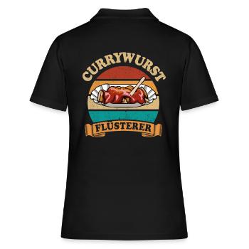 Currywurst Flüsterer - Frauen Polo Shirt - Schwarz - Hinten - Ailine (174cm)