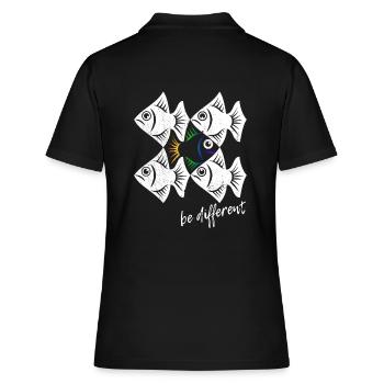 Be different - Pisces - swimming against the tide - Women's Polo Shirt - black - Back - Ailine (174cm)