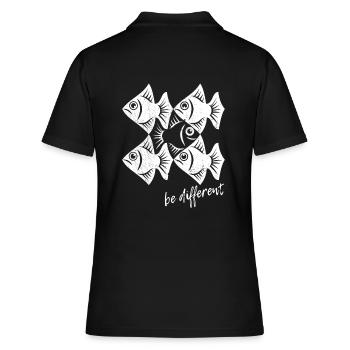 Be different - Pisces - swimming against the tide - Women's Polo Shirt - black - Back - Ailine (174cm)