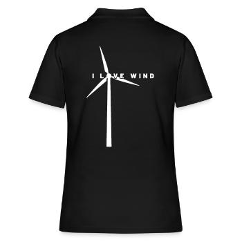 Énergie éolienne - J’aime le vent - Énergie éolienne - Parc éolien - Polo Femme - noir - Dos - Ailine (174cm)