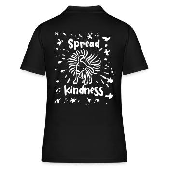 Spread Kindness - Hund schüttelt sich - Frauen Polo Shirt - Schwarz - Hinten - Ailine (174cm)