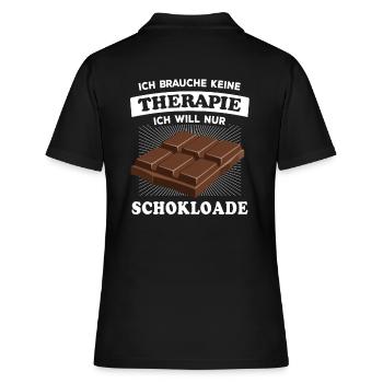 Ich brauche keine Therapie, brauch nur Schokolade - Frauen Polo Shirt - Schwarz - Hinten - Ailine (174cm)