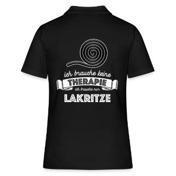 Ich brauche keine Therapie ich brauch nur Lakritze - Frauen Polo Shirt - Schwarz - Hinten - Ailine (174cm)