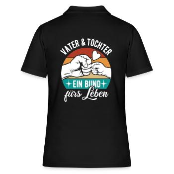 Vater und Tochter - Ein Bund fürs Leben - Frauen Polo Shirt - Schwarz - Hinten - Ailine (174cm)