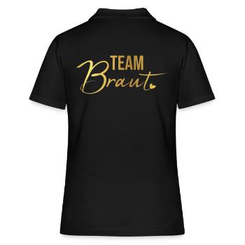 JGA Team Braut Gold - Frauen Polo Shirt - Schwarz - Hinten - Ailine (174cm)