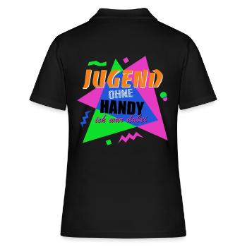 Jugend ohne Handy - Ich war dabei - Frauen Polo Shirt - Schwarz - Hinten - Ailine (174cm)