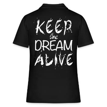 129 Keep the Dream Alive - Frauen Polo Shirt - Schwarz - Hinten - Ailine (174cm)