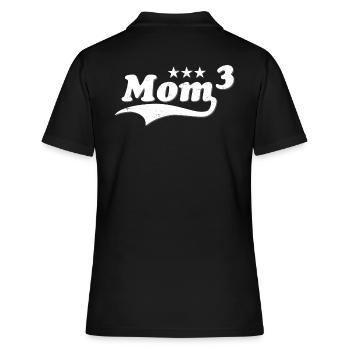 Mom of 3 children - Women's Polo Shirt - black - Back - Ailine (174cm)