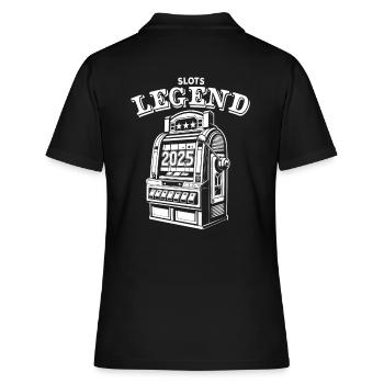 Slots Legend - Slotmachine - 2025 - Jackpot - Frauen Polo Shirt - Schwarz - Hinten - Ailine (174cm)