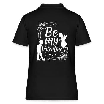 Be my Valentine - Amour - Cadeau - Polo Femme - noir - Dos - Ailine (174cm)