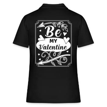 Be my Valentine - Amour - Cadeau - Polo Femme - noir - Dos - Ailine (174cm)