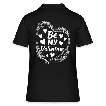 Be my Valentine - Amour - Cadeau - Polo Femme - noir - Dos - Ailine (174cm)