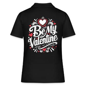 Be my Valentine - Amour - Cadeau - Polo Femme - noir - Dos - Ailine (174cm)