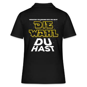 Widerstehe der braunen Seite - Die Wahl du hast - Frauen Polo Shirt - Schwarz - Hinten - Ailine (174cm)