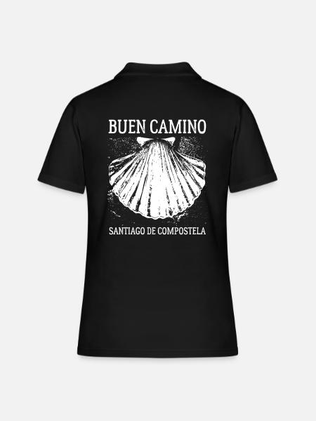Buen Camino, coquille Saint-Jacques-de-Compostelle - Polo Femme - noir