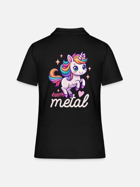 Licorne Death Metal - Heavy Metal - Spruch - Polo Femme - noir