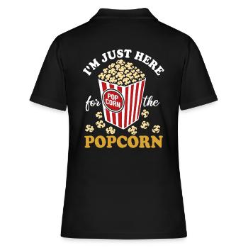 Je suis juste ici pour le pop-corn - croustillant et délicieux - Polo Femme - noir - Dos - Ailine (174cm)