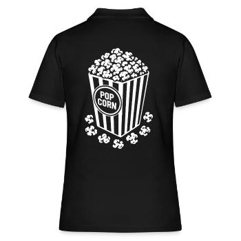 Popcorn frais - croustillant, délicieux - Cadeau - Polo Femme - noir - Dos - Ailine (174cm)