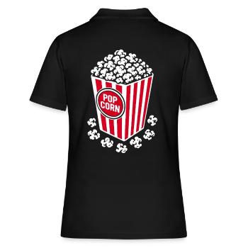Popcorn frais - croustillant, délicieux - Cadeau - Polo Femme - noir - Dos - Ailine (174cm)