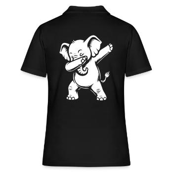 Dabbing éléphant - Dab Dance - Cadeau - Polo Femme - noir - Dos - Ailine (174cm)
