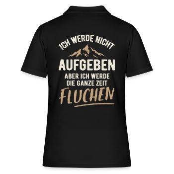 Ich werde nicht aufgeben aber fluchen - Wandern - Frauen Polo Shirt - Schwarz - Hinten - Ailine (174cm)