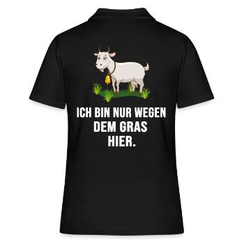 vegetarische Ziege "nur wegen gras da" ganja ziege - Frauen Polo Shirt - Schwarz - Hinten - Ailine (174cm)