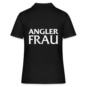 Anglerfrau für Frauen, die angeln als Geschenkidee - Frauen Polo Shirt - Schwarz - Hinten - Ailine (174cm)