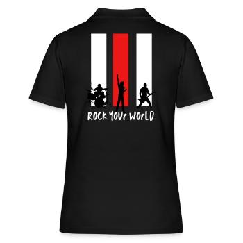 Rock Your World - Women's Polo Shirt - black - Back - Ailine (174cm)