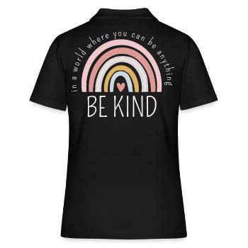 BE KIND - Women's Polo Shirt - black - Back - Ailine (174cm)