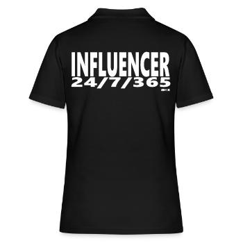 Influencer Influence Wort Instagram youtube online - Frauen Polo Shirt - Schwarz - Hinten - Ailine (174cm)