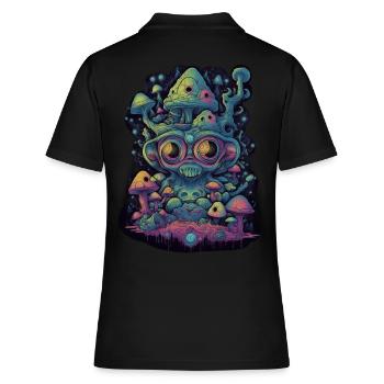 Trippy Alien - Polo Femme - noir - Dos - Ailine (174cm)