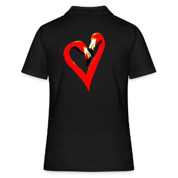 Love - Frauen Polo Shirt - Schwarz - Hinten - Ailine (174cm)