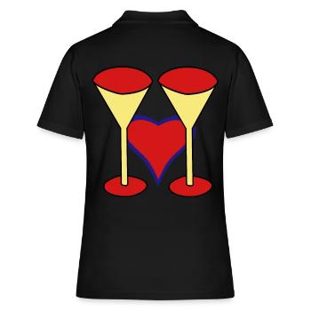Gläser Glaser Party Einladung Feier Geburtstag Abi - Frauen Polo Shirt - Schwarz - Hinten - Ailine (174cm)