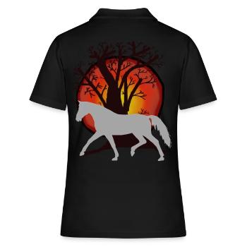 Chevaux, Chevaux, Cheval Sauvage, Nature, Nature Sauvage, Soleil, Cheval - Polo Femme - noir - Dos - Ailine (174cm)