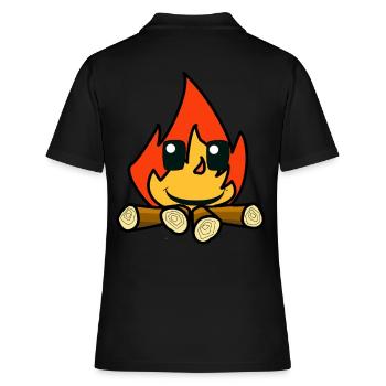 Feuer Lagerfeuer Gesicht Hitze Flamme Inferno - Frauen Polo Shirt - Schwarz - Hinten - Ailine (174cm)