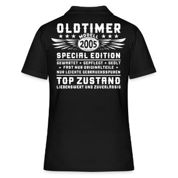 Oldtimer Jahrgang 2005 17. Geburtstag Geschenk Fun - Frauen Polo Shirt - Schwarz - Hinten - Ailine (174cm)