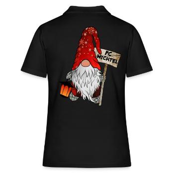 Gnome de Noël PC Gnome - Polo Femme - noir - Dos - Ailine (174cm)