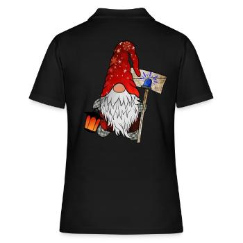 Blaulicht Wichtel Weihnachtsgnom - Frauen Polo Shirt - Schwarz - Hinten - Ailine (174cm)