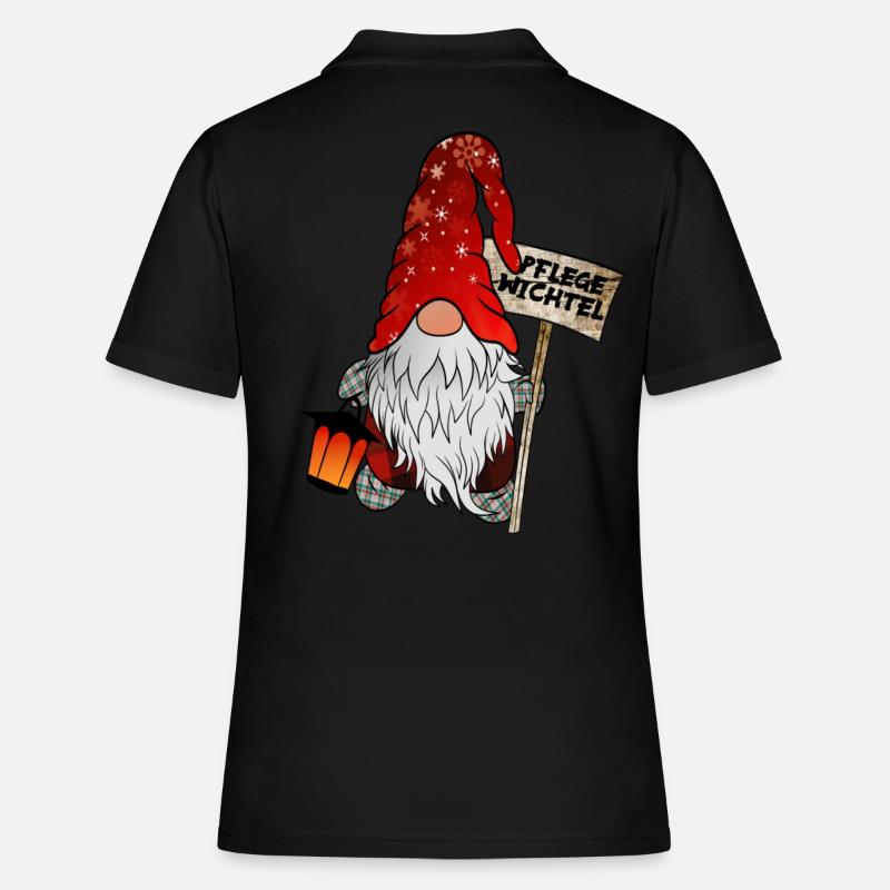Gnome de Noël de soin - Polo Femme - noir