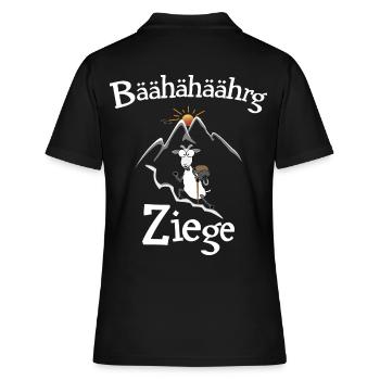 Berg - Ziege lustig geschrieben - Frauen Polo Shirt - Schwarz - Hinten - Ailine (174cm)