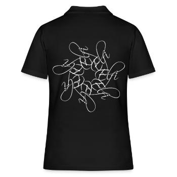 Elfi Nom Nom Mandala - Polo Femme - noir - Dos - Ailine (174cm)