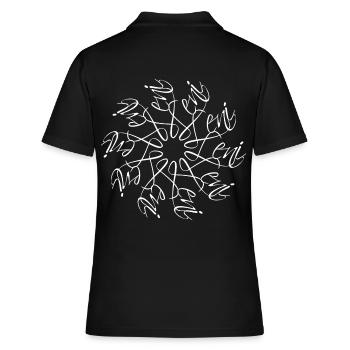 Leni Name Namensmandala - Frauen Polo Shirt - Schwarz - Hinten - Ailine (174cm)
